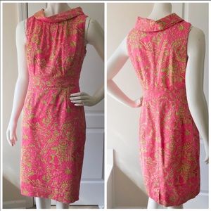 Lilly Pulitzer Pink & Green Floral Shift Dress